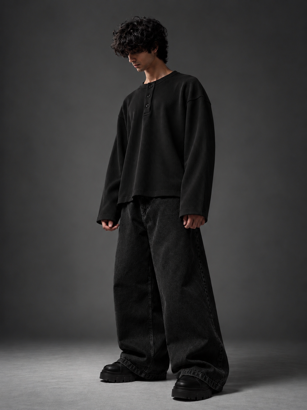 BLACK HENLEY